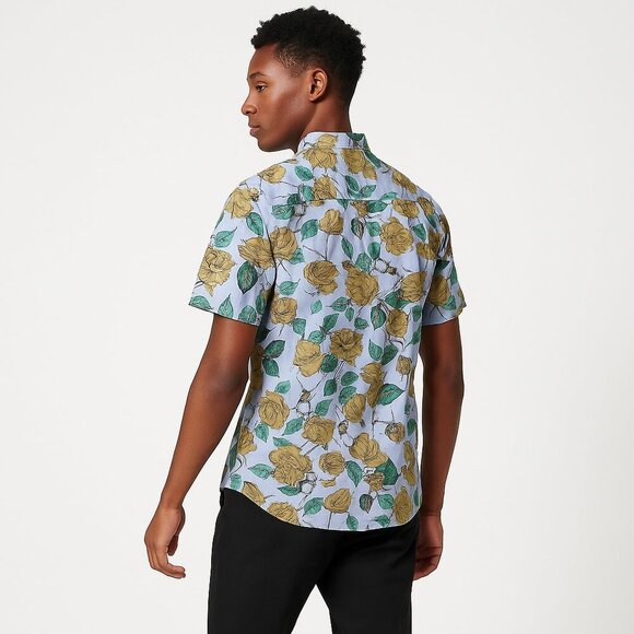 🌹 OBEY Rose Print Button-Up — Blue (XL) — Streetwear Floral Shirt - Picture 6 of 13